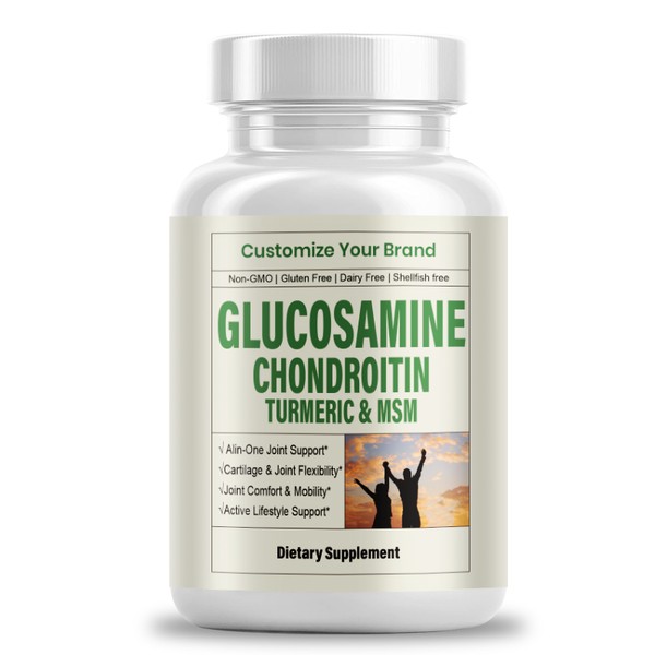 Shellfish-Free Glucosamine Chondroitin Boswellia MSM Capsules with 1,500mg Glucosamine