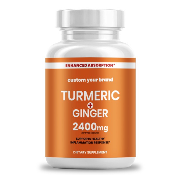 Private Label Turmeric and Ginger Capsules with 2250mg 95% Curcuminoids for Joint Relief